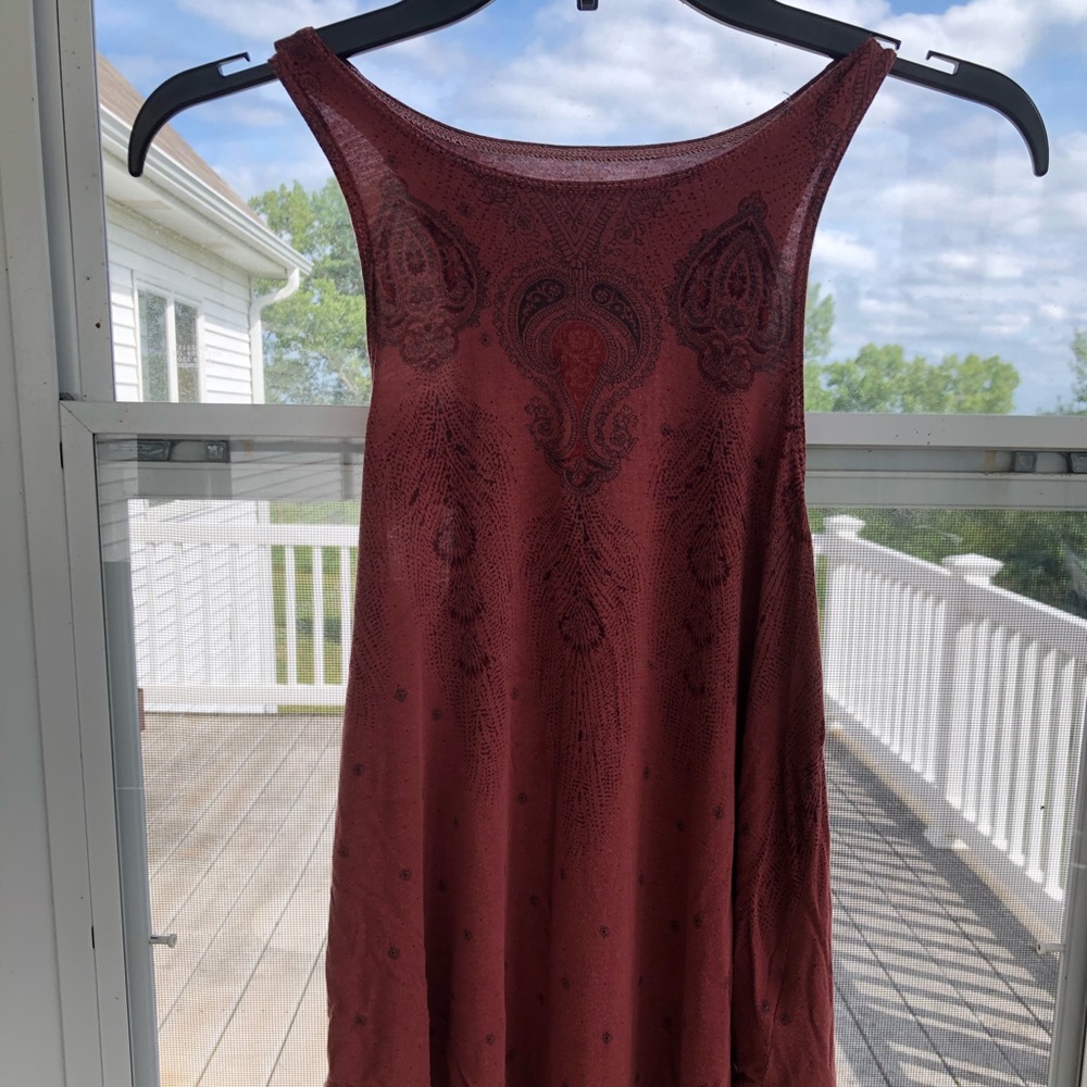 Burnt orange drapey tank top